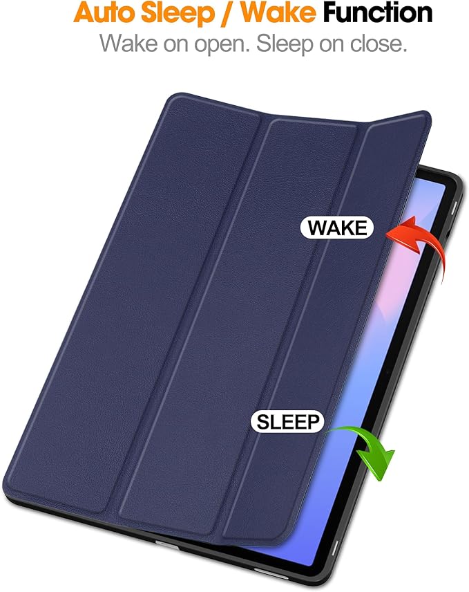 Case for Samsumg Galaxy Tab S10 FE+/S10 FE Plus 13.1 Inch 2025 (Model: SM-X620/SM-X626B) Trifold Stand Cover with S Pen Holder [Auto Wake/Sleep] PU Leather + Soft TPU Bumper Shell Darkblue