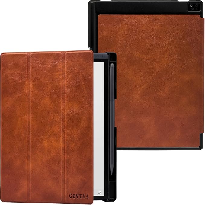 Protective Folio Case for 8.2'' iFLYTEK AINOTE Air 2 Ultra-Thin Lightweight Trifold Protective Cover with Built-in Pen Holder Auto Sleep/Wake for AINOTE Air2 Tablet (Brown)