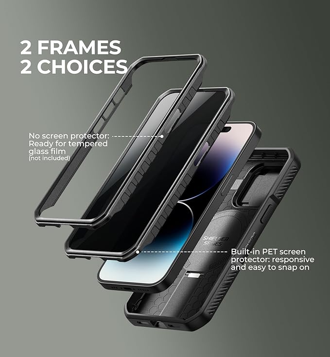 Dexnor for iPhone 14 Pro Case with Slide Camera Cover &amp Adjustable Kickstand &amp Privacy Screen Protector Compatible with MagSafe Rugged Bumper Case Magnetic Protective Cover 6.1 InchBlack