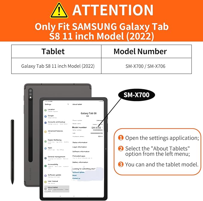 for Samsung Galaxy Tab S7/S8 11 inch Case with S Pen Holder 2020/2022 Model(SM-X700/X706/T870/T875/T876) Premium Microfiber Leather Cover Protective ShellAuto Wake/Sleep.Black
