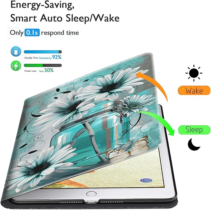 Case for Kindle Paperwhite 12th Generation &amp Kindle Colorsoft Signature Edition 2024 7 inch Lightweight Smart Case Adjustable Stand Protective Cover with Auto Wake/Sleep - White Sunflower Flower