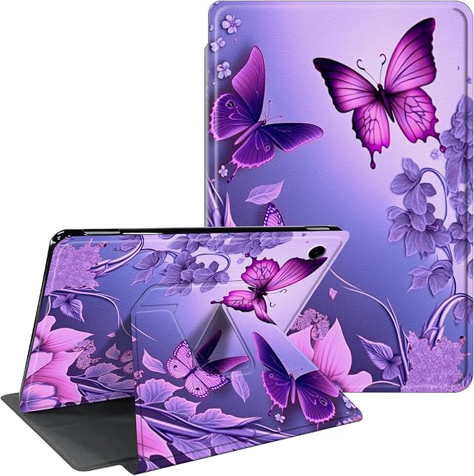 Pink Flowers Purple Butterflies