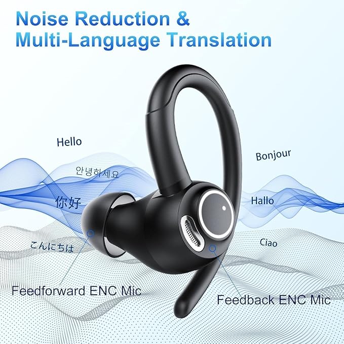 AI Translation Earbuds Real Time 164 Language Translator Earbuds 3-in-1 Bluetooth 5.4 Translation Headphones with 5 Translation Modes 48H AI Ear Buds Translator Device for Business/Travel/Learning