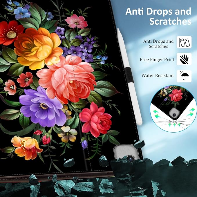 Black Colorful Floral