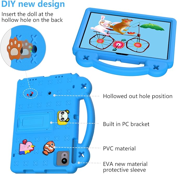 for Revvl Tab 2 Case 10.1 inch 2025 Kids EVA Tablet Cover with Strap Stand Handle for Tmobile Revvl Tab 2 5G Case Blue