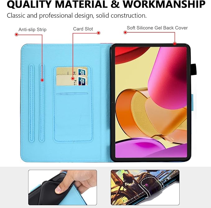 Case for Amazon Fire Max 11 13th Generation (2023) Techcircle Folio Stand PU Leather Magnetic Smart Wallet Soft Cover Protective Case with Pen Holder+Card Slots Auto Wake/Sleep Urban Biking
