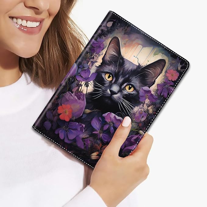 Cat & Purple Flower