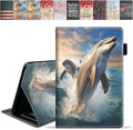 Case for Amazon Kindle Fire 7 Tablet (7 9th/7th Generation 2019/2017 Release) Slim PU Leather Cover with Card Slot &amp Auto Wake/Sleep Dolphin