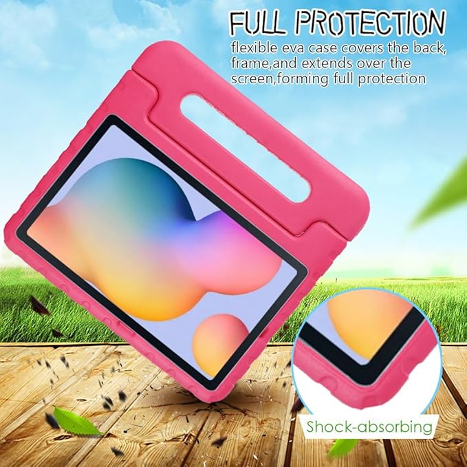 Kids Case for iPad Pro 10.5 2017 &amp iPad Air 3rd Gen 10.5 inch 2019 with Rotating Handle/Stand Soft Shockproof EVA Drop Proof Lightweight Kids Girl Boy Kickstand Protective CoverRose