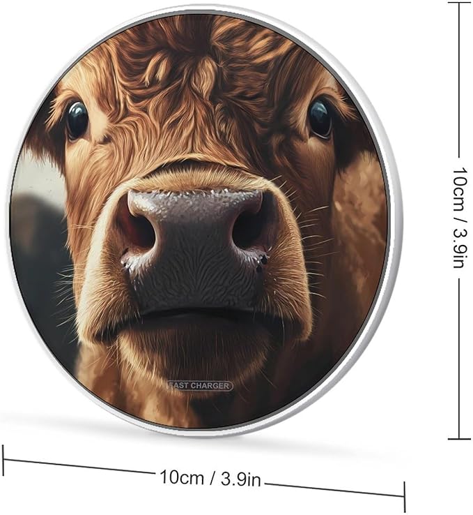 Calf Cow Bull Nose Phone Charger Magnetic Charging Pad Anti-Slip with USB Cable