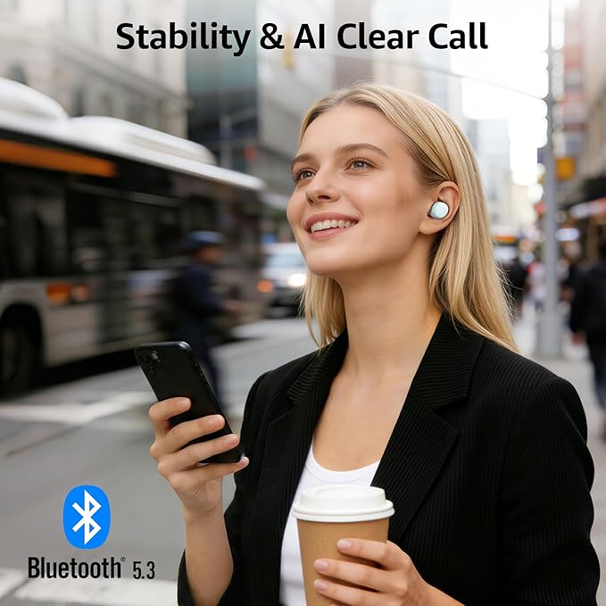 TOZO T6 Wireless Earbuds Bluetooth 5.3 Ear Buds Stereo Sound in Ear Headphones 50 Hours Playtime Wireless Charging Case APP Customizable EQs IPX8 Waterproof Earphones