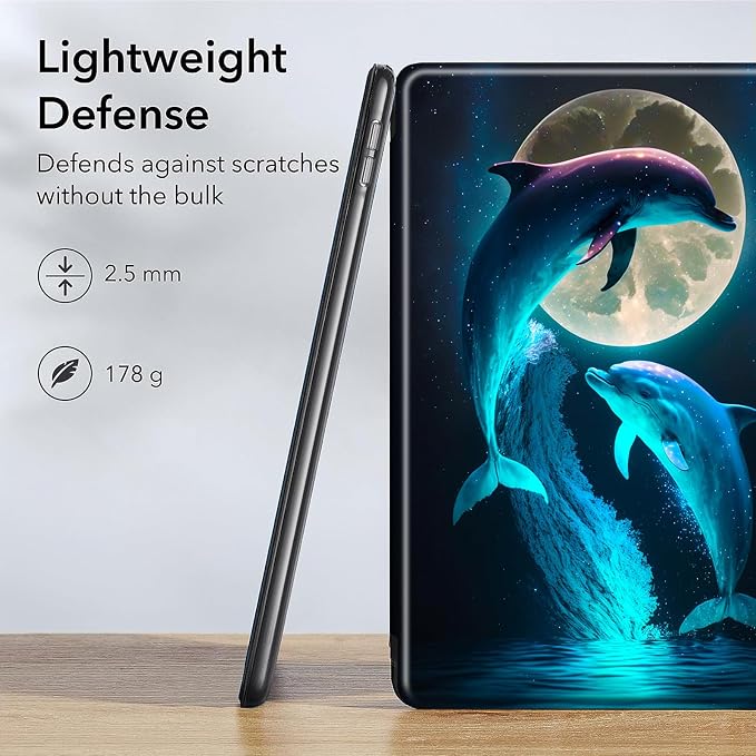 Cute Dolphins and Moon