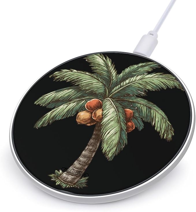 Palms Coconuts Tree Phone Charger Magnetic Charging Pad Anti-Slip with USB Cable