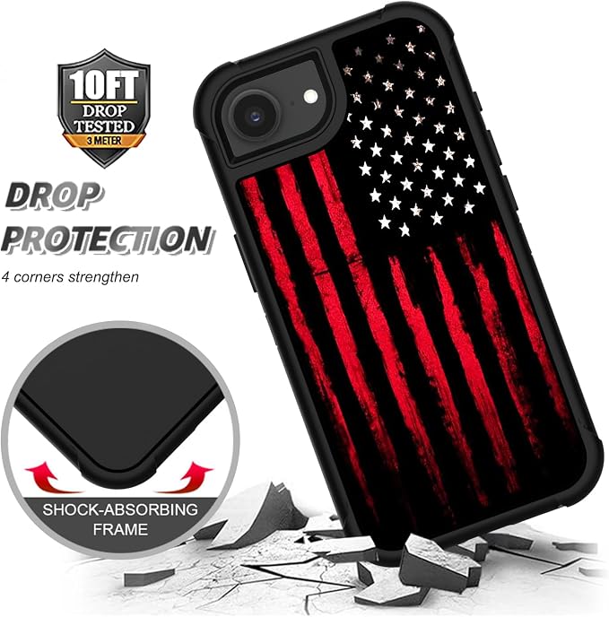 Black Red American Flag