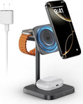 [Qi2 Certified ] LULULOOK 3 in 1 Charging Station 15W QI2 Wireless Charger Stand Magnetic Charger for iPhone 17/16/15/14/13/12 Series AirPods Pro/3/4 Apple Watch with 30W PD Adapter