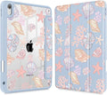 May Chen for iPad Air 11-inch M4/M3/M2 (2026/2025/2024) iPad Air 5th/4th 10.9 Inch - Shockproof Cover with Clear Back Shell &amp Penceil Holder Auto Wake/Sleep Stand Cover Seashells