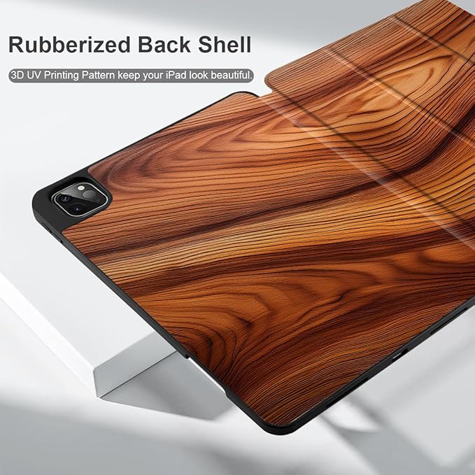 MEEgoodo for iPad Pro 12.9 Case M2 6th/5th/4th/3rd Generation 2022 2021 2020 2018 with Pencil Holder Tablet Cover with Soft TPU Back Shell Tree Rings