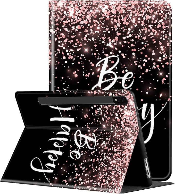 Rose Gold Glitter Black Be Happy
