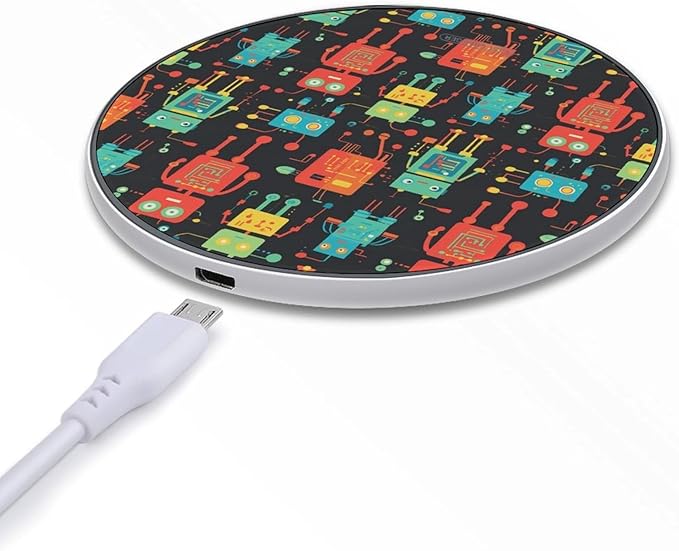 Robot Machine Wireless Charger Anti-Slip Wireless Charging Pad Slim Charger Mat for Men Women