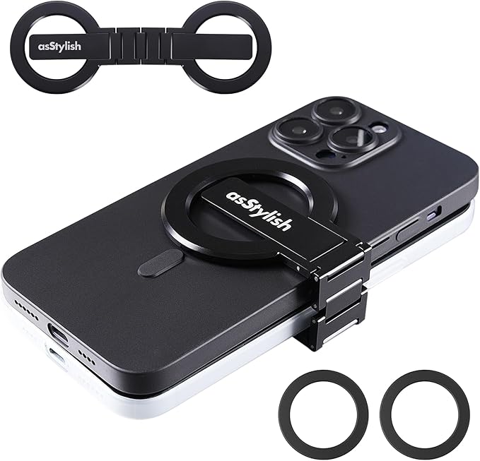 Twins Carry: Magnetic Dual-Phone Holder for iPhone &amp Android | Lightweight Solution for Professionals Travelers &amp Gamers | Manage 2 Mobile Phones for Work Personal Use (Black Mini)