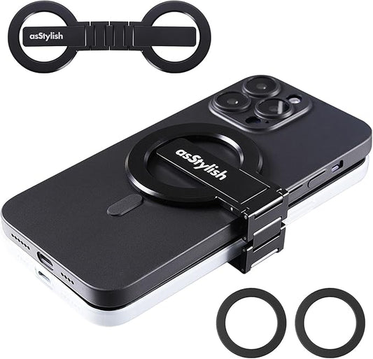 Twins Carry: Magnetic Dual-Phone Holder for iPhone &amp Android | Lightweight Solution for Professionals Travelers &amp Gamers | Manage 2 Mobile Phones for Work Personal Use (Black Mini)