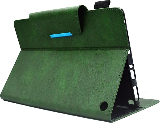 Folio Case for Amazon Kindle Fire HD 8/Fire HD 8 Plus (12th/10th Generation 2024/2022/2020) 8 UUcovers PU Leather Magnetic Smart Cover with Stand/Pencil Holder/Pockets [Auto Sleep/Wake] Green