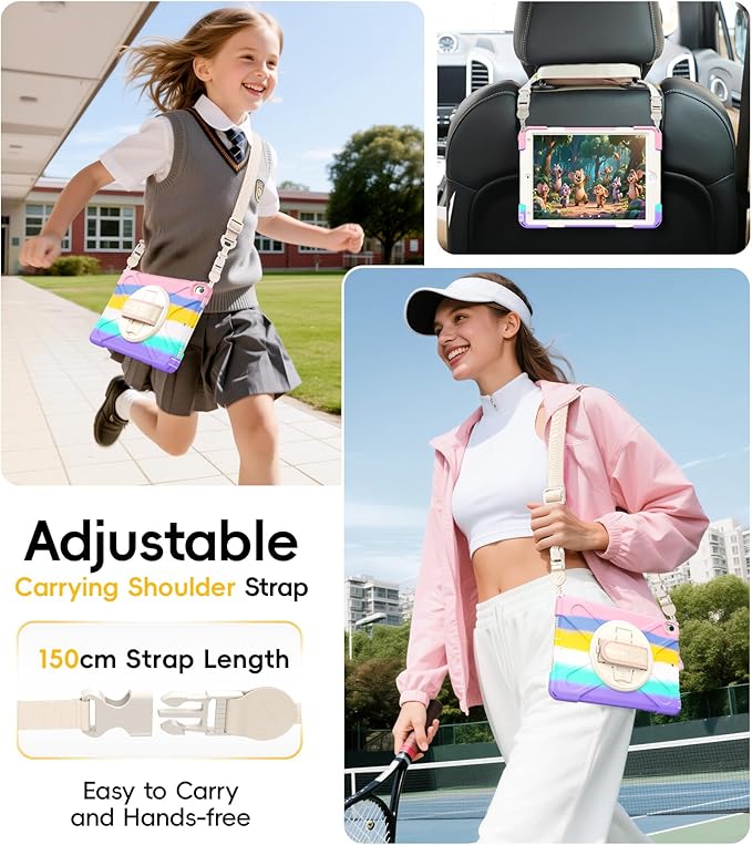 BRAECN Case for iPad Air 3rd Generation 2019 / iPad Pro 10.5 inch 2017 Rugged Heavy Duty Shockproof Cover with Pencil Holder 360° Rotating Kickstand &amp Adjustable Hand Strap &amp Shoulder Strap