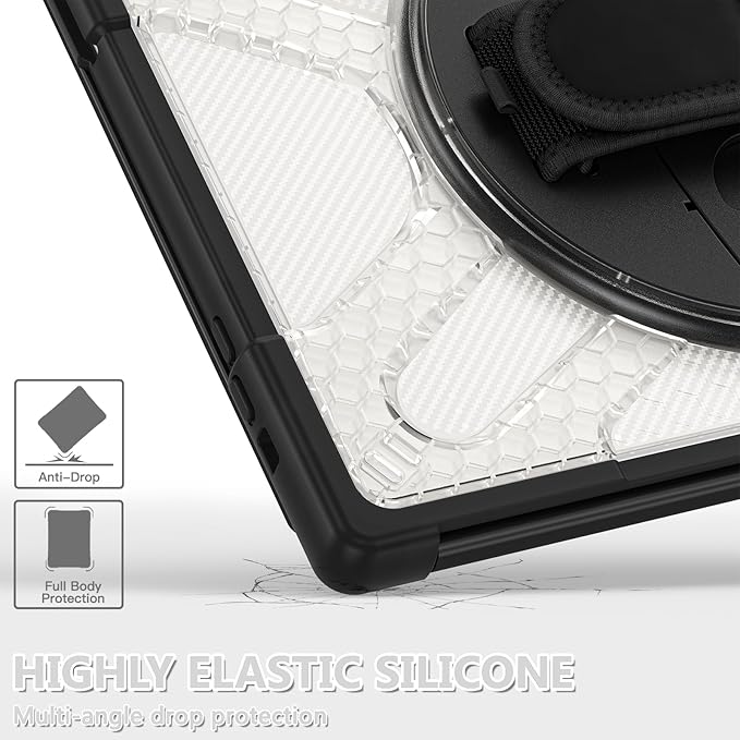 ZenRich Rugged Case for Lenovo ThinkPad X12 Gen 2 12” 2024 –Heavy Duty Shockproof Protective Cover with 360° Rotating KickstandHand &amp Shoulder StrapBusiness FriendlyType Cover Keyboard Compatib