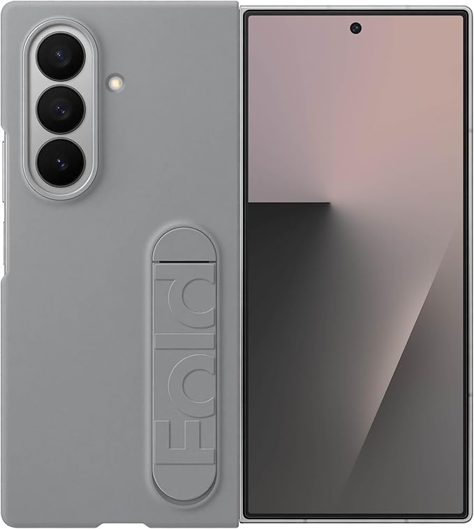 Samsung Galaxy Z Fold7 Silicone Phone Case Protective Cover with Stand Secure Grip Soft Comfortable Design US Version Gray