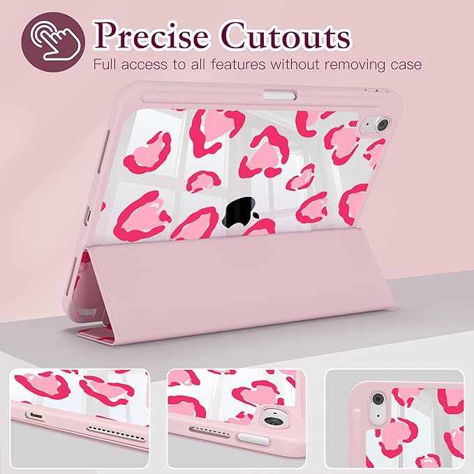 CISSOOK Case for iPad 11 inch (A16) 2025 11th Gen/iPad 10.9 inch 2022 10th Gen Built in Pencil Holder with Crystal Clear Back Cover with Auto Wake/Sleep &amp Stand Function Cute Pattern