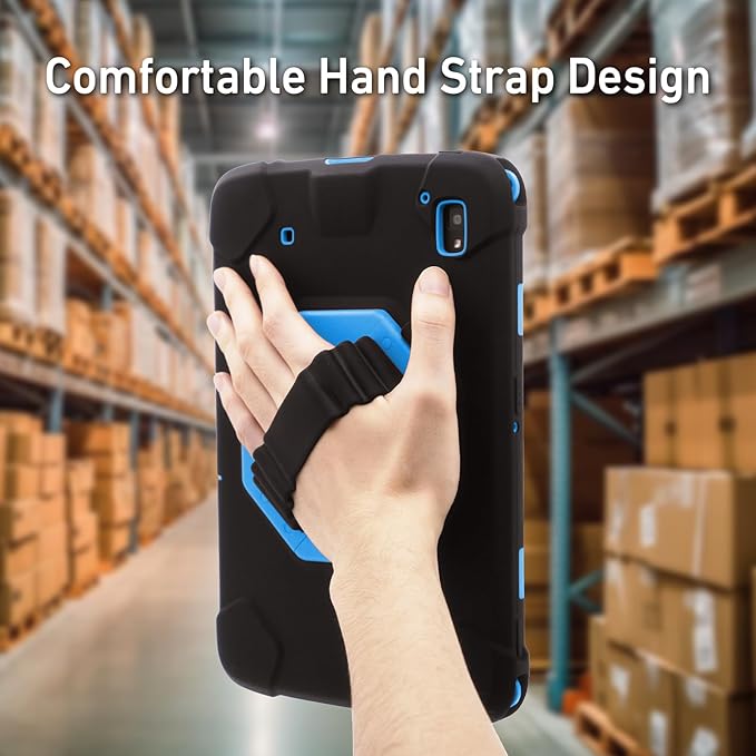 Protective Case for Zebra ET40 ET45 10 Inch Tablet Only Military Grade Shockproof Rugged Cover with Hand Strap &amp Stand SG-ET4X-10EXOSKL1-01 Compatible with Zebra Accessories (Blue)