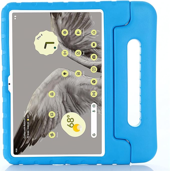 for Google Pixel 10.95 inch 2023 Kids Case Light Weight EVA Full Protection Shockproof Cover Handle Stand Tablet Case CoverBlue