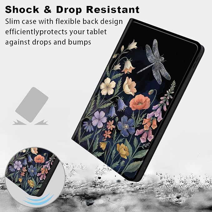 Dragonfly Dark Floral