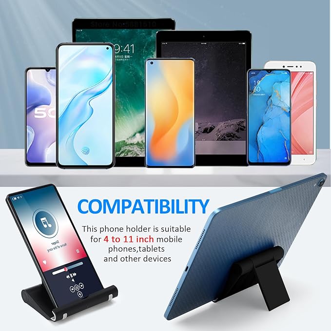 Wenqik 36 Pcs Cell Phone Stands Foldable Tablet Mobile Stand Adjustable Multi Angle Tablet Holder Compatible with Phone 15 14 13 12 11 Pro Xs Xs Max XR 8(Black)