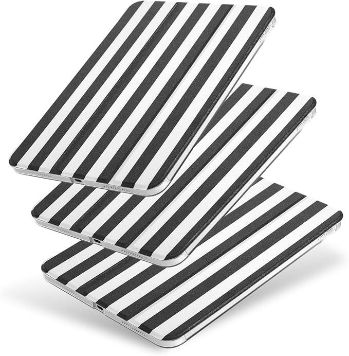 case for ipad 11th Generation11 Inch 2025 (A16 Chip) &amp 10th Gen 10.9 Inch 2022 - Slim Scratch-Resistant Hard PC Translucent Back Shell Smart Cover Wake/Sleep FunctionBlack Stripes