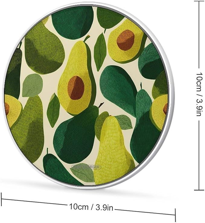Vintage Avocados Art Phone Charger Magnetic Charging Pad Anti-Slip with USB Cable