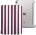 case for ipad 11th Generation11 Inch 2025 (A16 Chip) &amp 10th Gen 10.9 Inch 2022 - Slim Scratch-Resistant Hard PC Translucent Back Shell SmartCover Wake/Sleep Function Purple Stripes