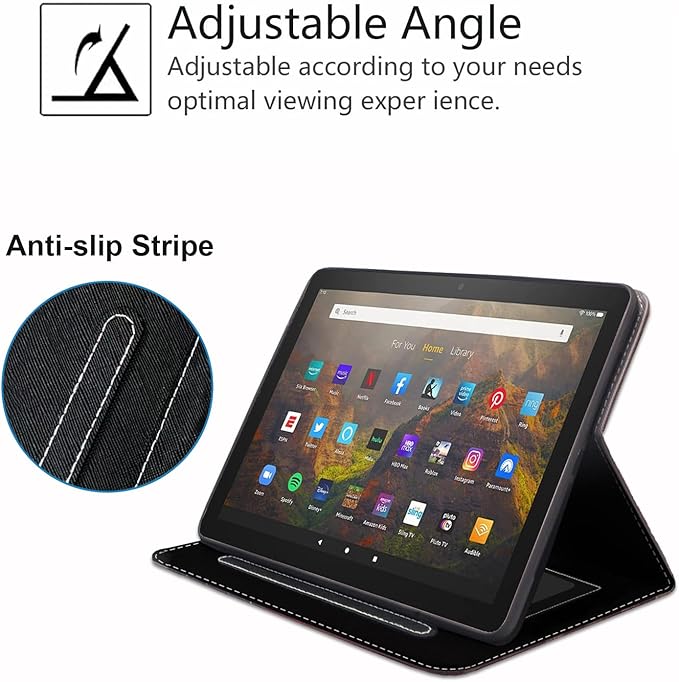 Case for All-New Amazon Kindle Fire 7 Tablet (7 Inch 12th Generation 2022 Release) Slim PU Leather Stand Cover with Card Slot &amp Auto Wake/Sleep Running Horse