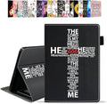 Case for Amazon Kindle Fire HD 10 &amp 10 Plus Tablet 10.1 (13th/11th Generation 2023/2021 Release) - PU Leather Folio Case with Smart Auto Wake/Sleep God Jesus Christian Cross