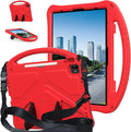Case for iPad Air 13 inch (M2/M3) 2024/2025 for iPad Pro 13 inch (M4) 2024/12.9 inch (M2) 2022 EVA Shockproof Cover with Strap Handle Stand Red