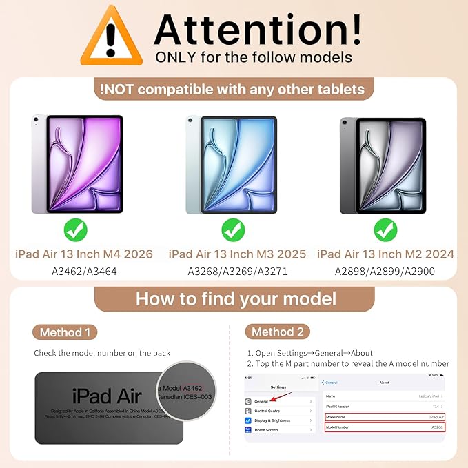 MoKo Keyboard Case for iPad Air 13-inch (2026/2025/2024) &amp iPad Pro 12.9 (2022-2018) 7-Color Backlit Detachable Bluetooth Keyboard with Pencil Holder Multi-Angle Stand Black