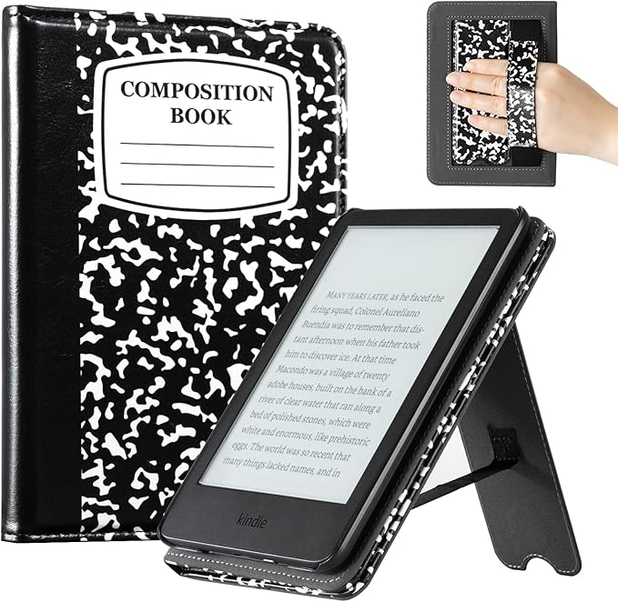 CoBak Case for 6 Tablet Cases (2024 &amp 2022 11th Gen) - PU Leather Smart Cover with Auto Sleep/Wake &amp Hand Strap Premium Protective Case for Tablet Case Blackfolio
