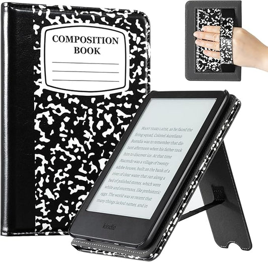 CoBak Case for 6 Tablet Cases (2024 &amp 2022 11th Gen) - PU Leather Smart Cover with Auto Sleep/Wake &amp Hand Strap Premium Protective Case for Tablet Case Blackfolio