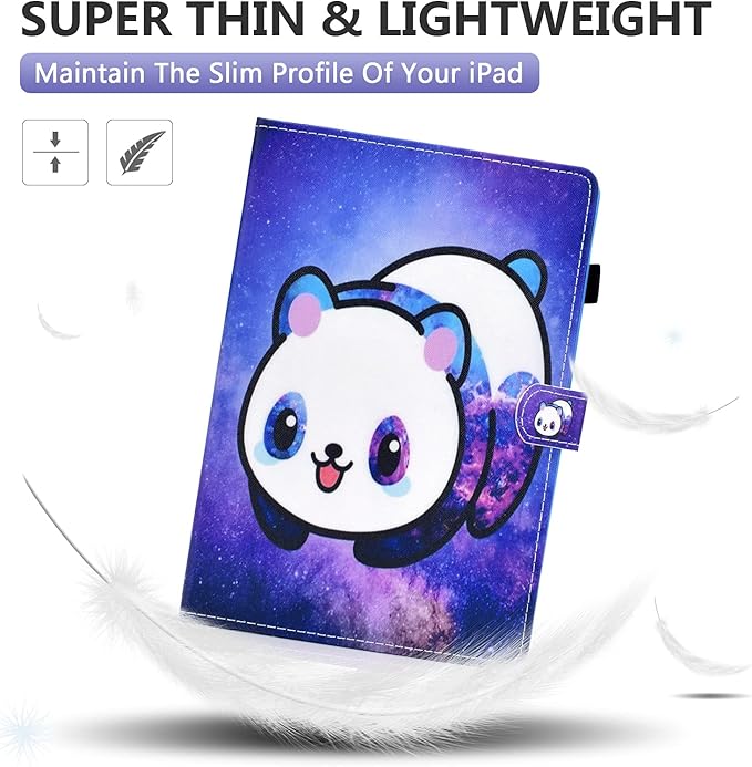 Dteck Case for All-New Fire HD 10 &amp HD 10 Plus Tablet (2021 Release 11th Generation) - Slim Lightweight Folio Stand Premium PU Leather Protective Smart Cover with Auto Wake Sleep Galaxy Panda