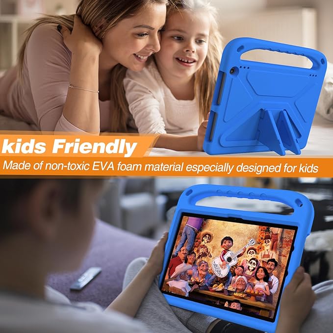 Dteck Kids Case for Fire HD 10 &amp HD 10 Plus Tablet(13th/11th Generation 2023/2021 Release)Lightweight Shockproof Kid-Proof Cover with Handle Stand for Kindle Fire HD 10 Kids Tablet 2023 2021 Bl