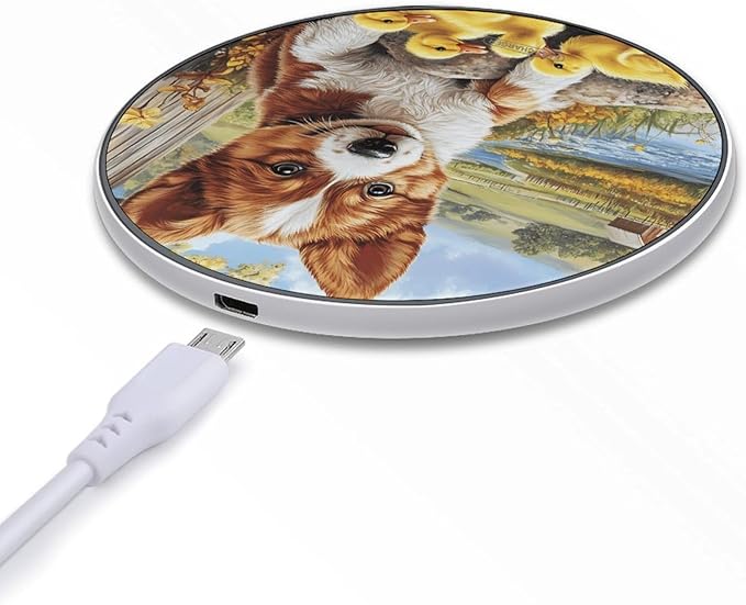 Puppy Dog Yellow Ducklings Phone Charger Magnetic Charging Pad Anti-Slip with USB Cable