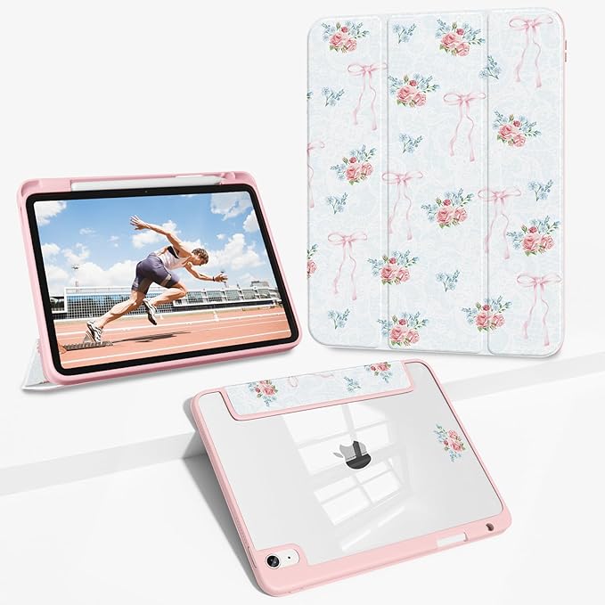 Case Compatible with iPad (A16) 11th Generation 11 Inch 2025/10th Generation 10.9 Inch 2022 Shockproof Hybrid Slim Stand Cover with Clear Back Shell &amp Pencil Holder Auto Wake/Sleep Z002