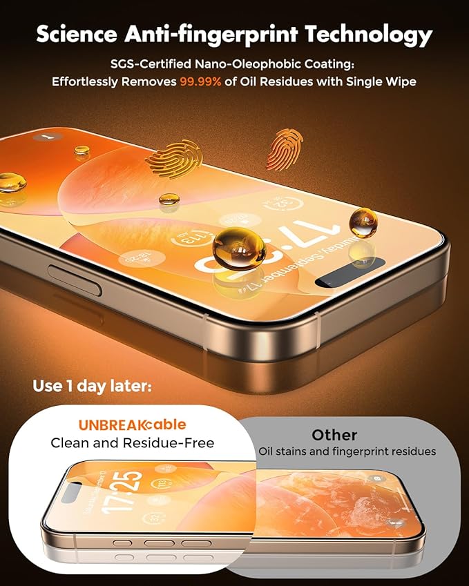 UNBREAKcable for iPhone 16 Plus Screen Protector [Quick-Installation Box] 3-Pack 9H+ Hardness Shatterproof Tempered Glass [99.99% HD Clear] [Case Friendly] [Bubble Free] for iPhone 16 Plus 6.7