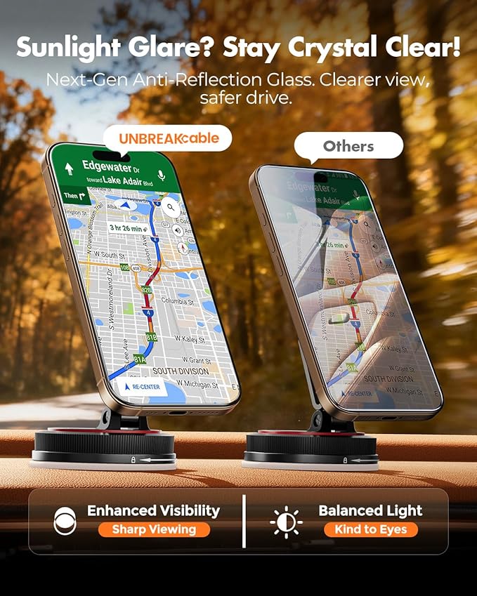 UNBREAKcable 2 Pack for iPhone 16 Pro Screen Protector AR Anti Reflection 9H+ Tempered Glass Anti-Glare Enhanced Clarity Anti-Blue Light Polishing Cloth Included