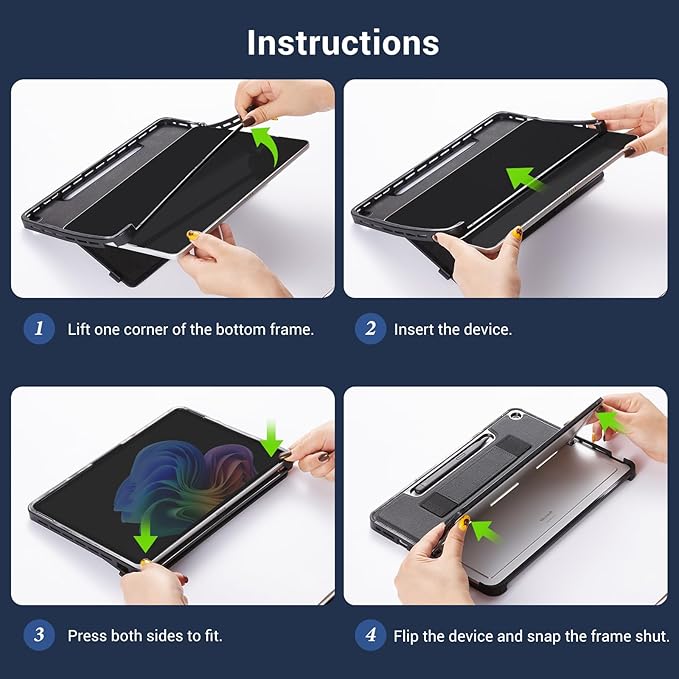 CoBak Rugged Case for Microsoft Surface Pro 12 2025 Shockproof Protective Cover with Hand Strap Multi-Angle Kickstand Built-in Stylus Holder Compatible with Type Cover Keyboard